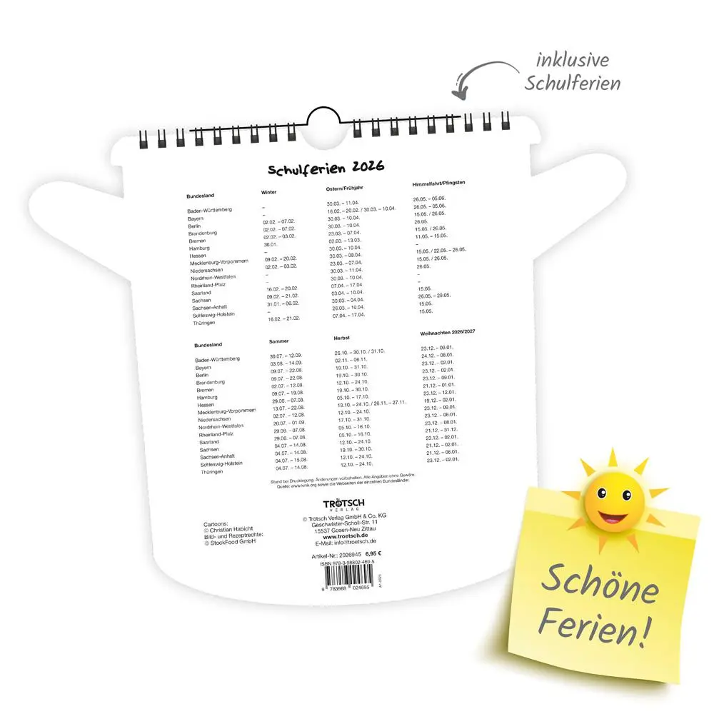 Bild: 9783988024695 | Trötsch Formkalender Der lustige Küchenkalender 2026 | KG | Kalender