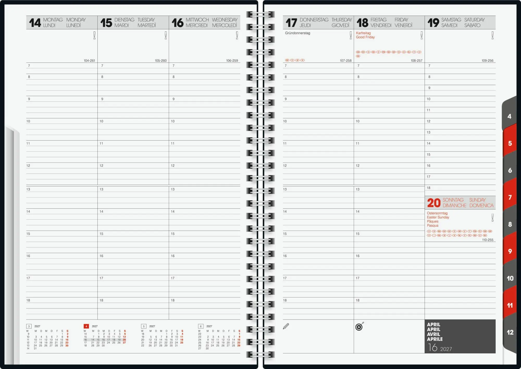 Bild: 4003273794795 | rido/idé 7023036807 Buchkalender Mod. studioplan int. 2027 168×240...