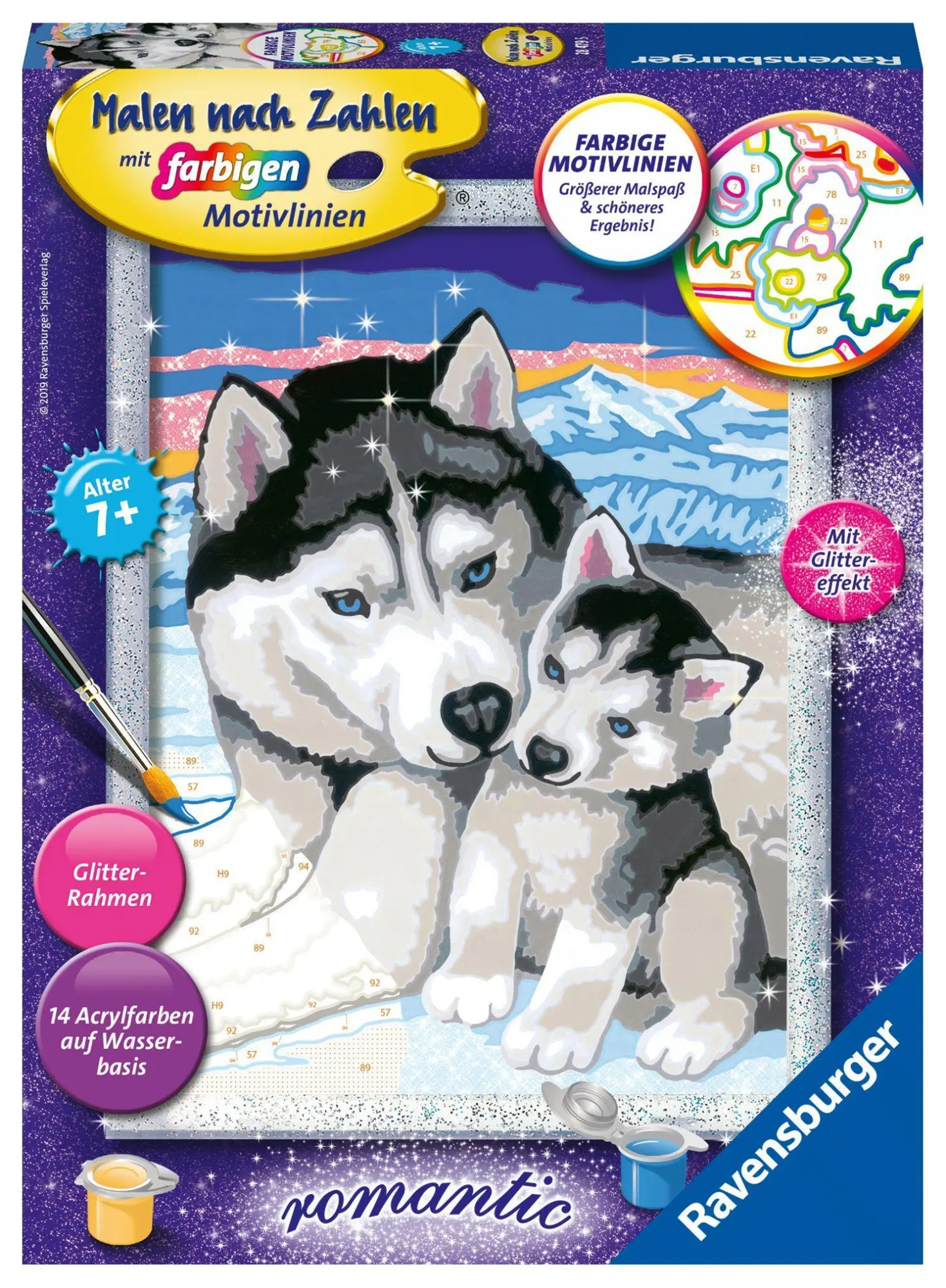 Cover: 4005556284795 | Husky Kuss - Mal-Set | Mit Glitzer zum Verzieren! | Spiel | 28479