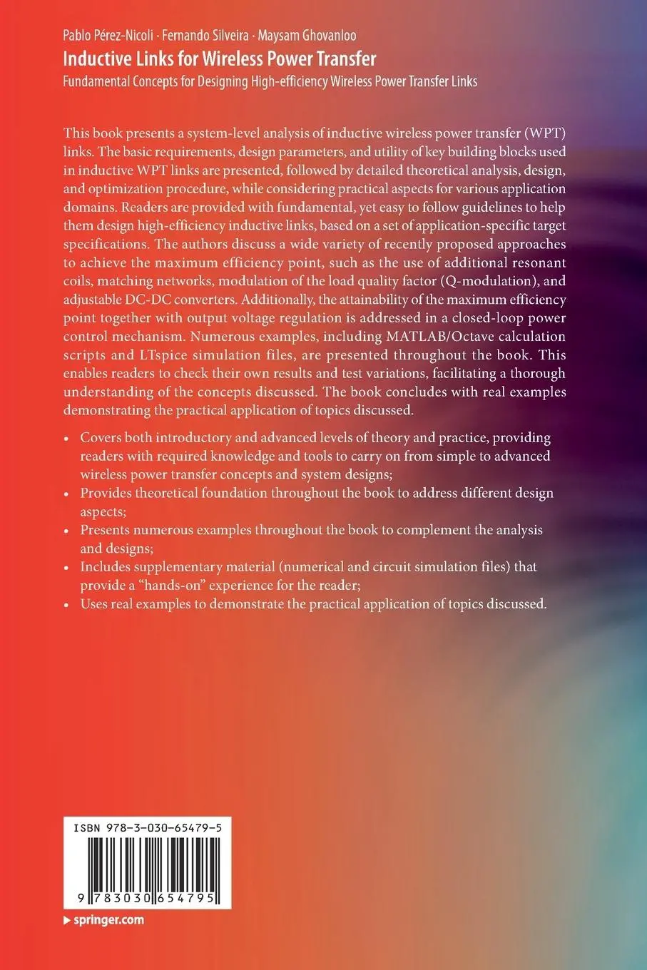 Rückseite: 9783030654795 | Inductive Links for Wireless Power Transfer | Pérez-Nicoli (u. a.)