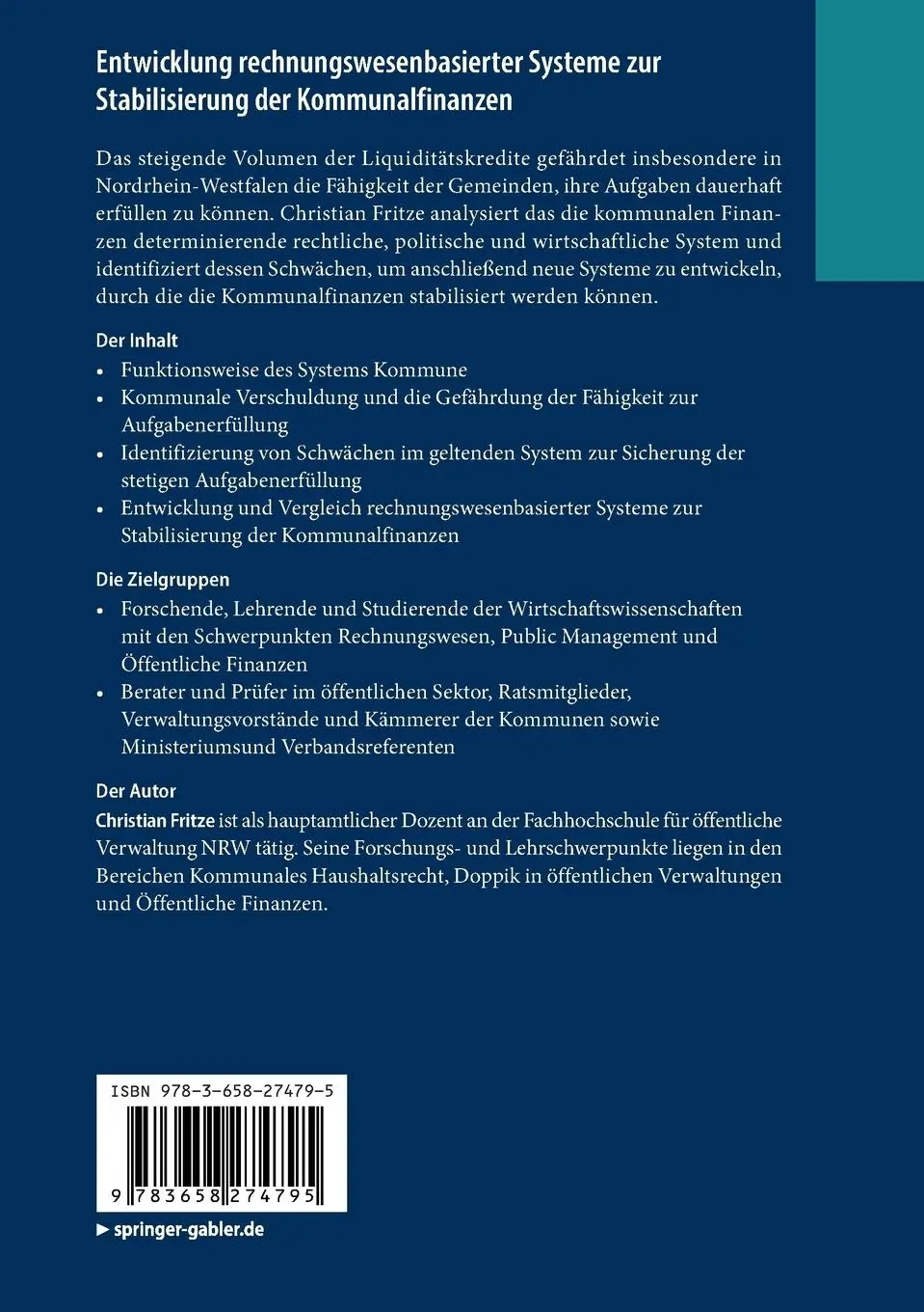 Rückseite: 9783658274795 | Entwicklung rechnungswesenbasierter Systeme zur Stabilisierung der...