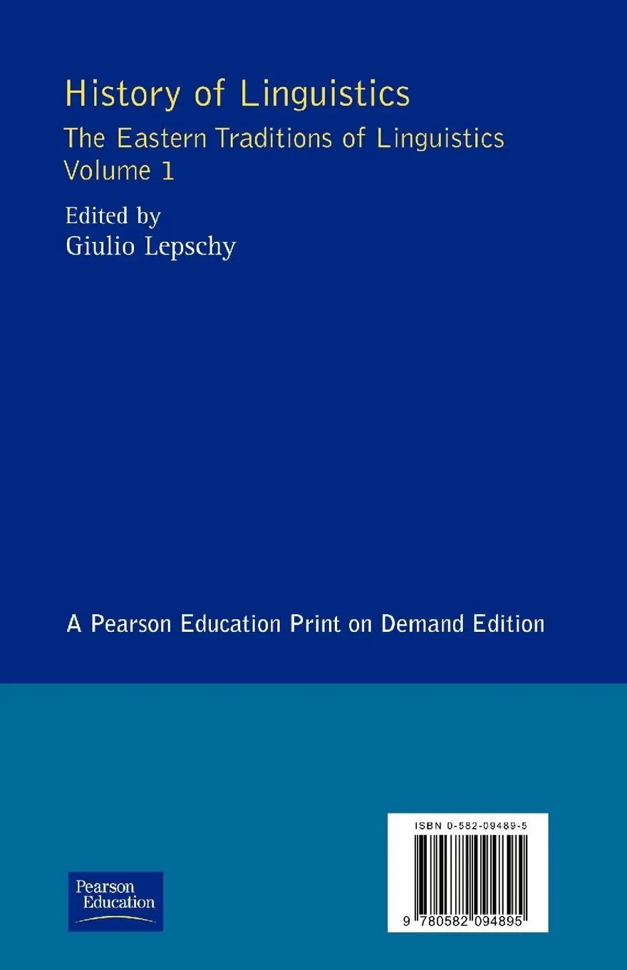 Rückseite: 9780582094895 | History of Linguistics Volume I | Giulio C. Lepschy | Taschenbuch
