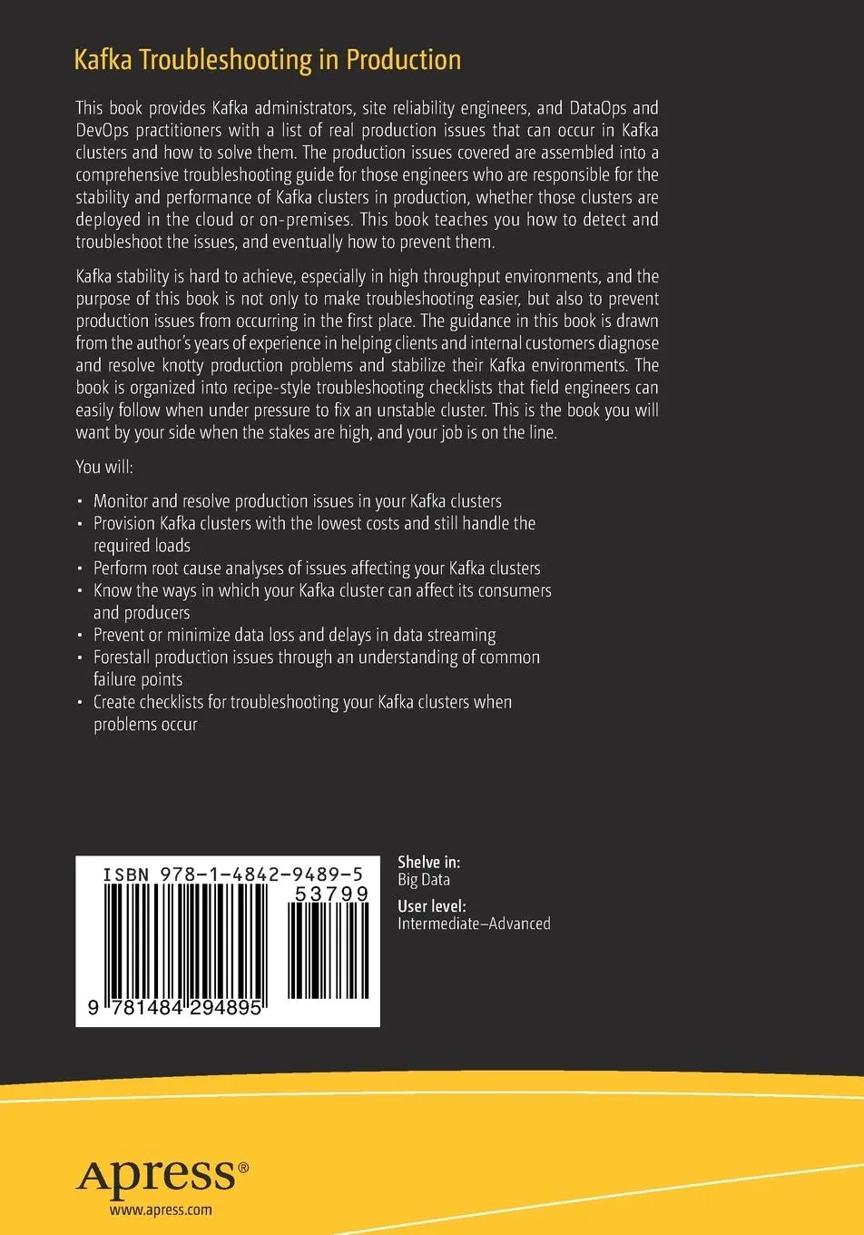 Rückseite: 9781484294895 | Kafka Troubleshooting in Production | Elad Eldor | Taschenbuch | xx