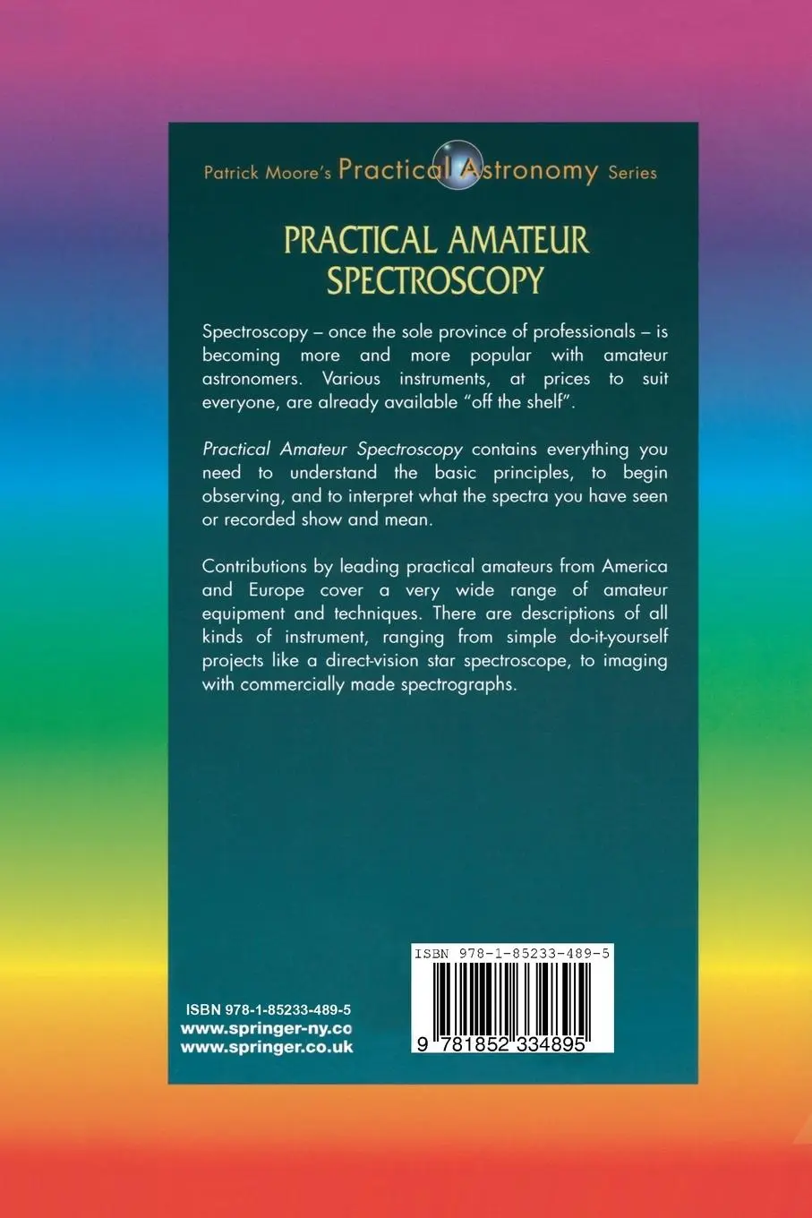 Rückseite: 9781852334895 | Practical Amateur Spectroscopy | Stephen F. Tonkin | Taschenbuch | x