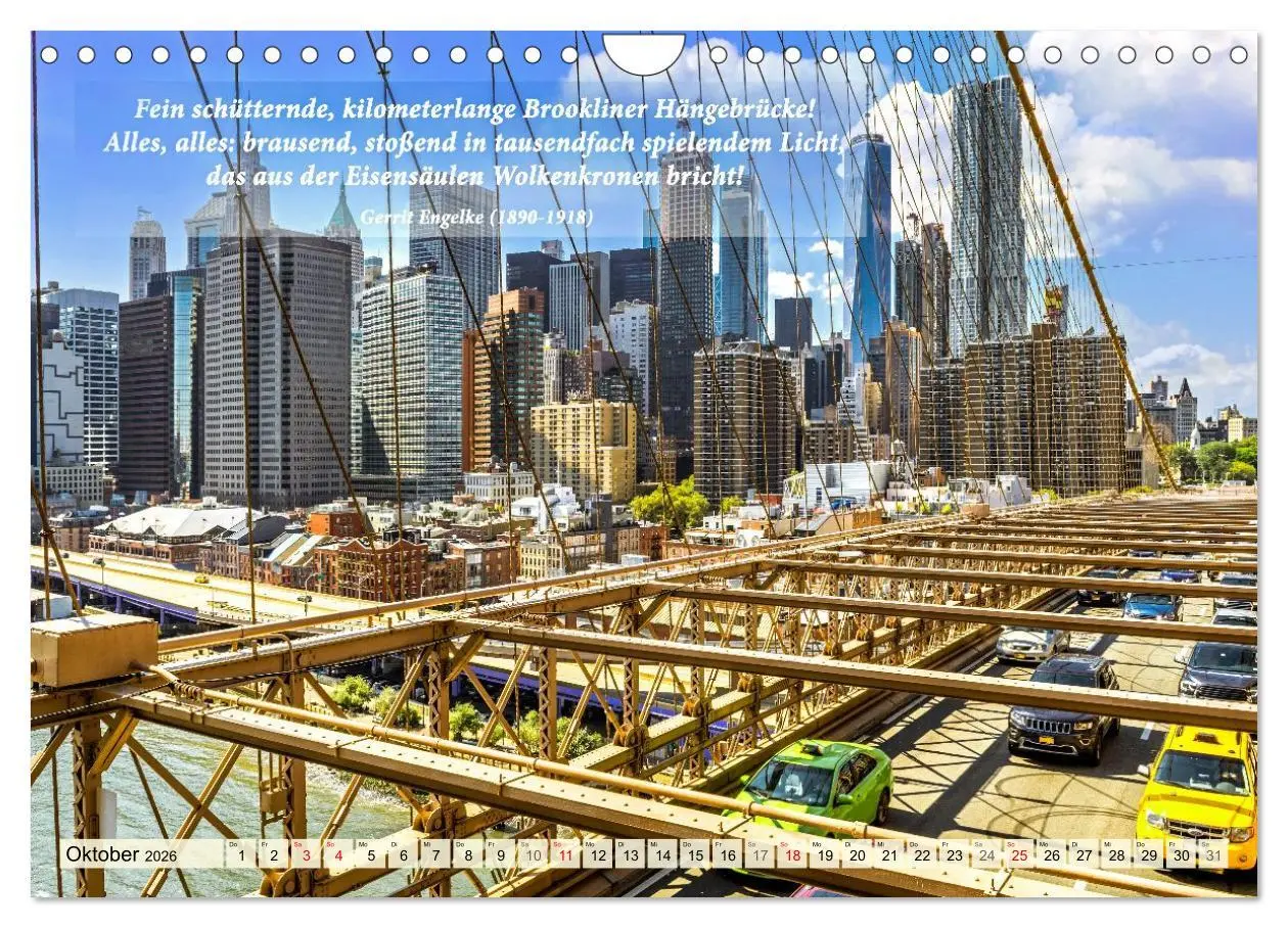 Bild: 9783457294895 | New York Ansichten - Literaturkalender (Wandkalender 2026 DIN A4...