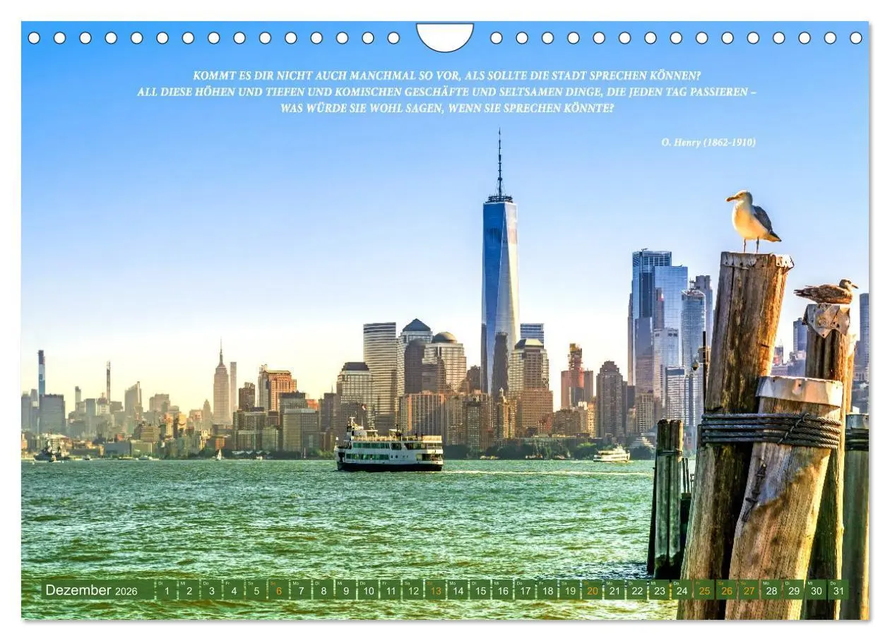 Bild: 9783457294895 | New York Ansichten - Literaturkalender (Wandkalender 2026 DIN A4...