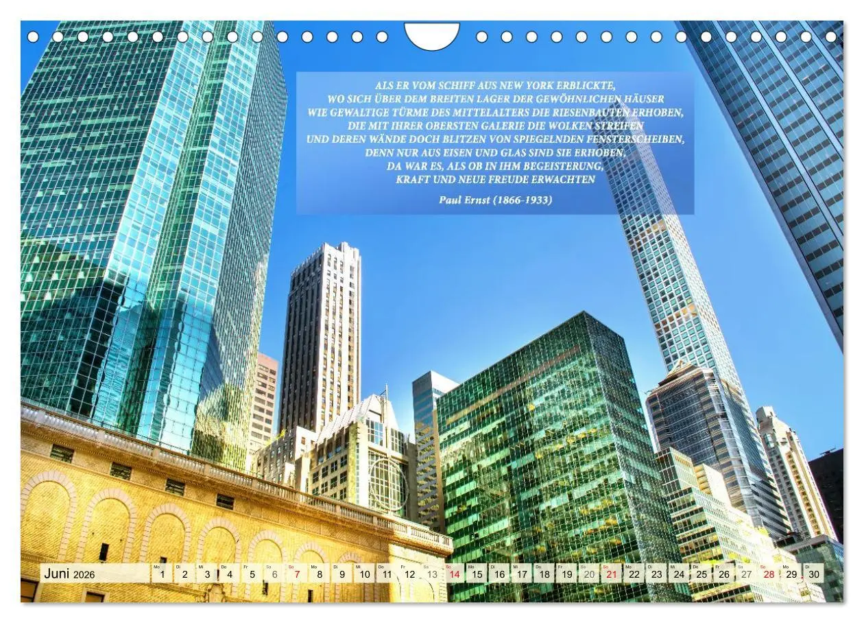 Bild: 9783457294895 | New York Ansichten - Literaturkalender (Wandkalender 2026 DIN A4...