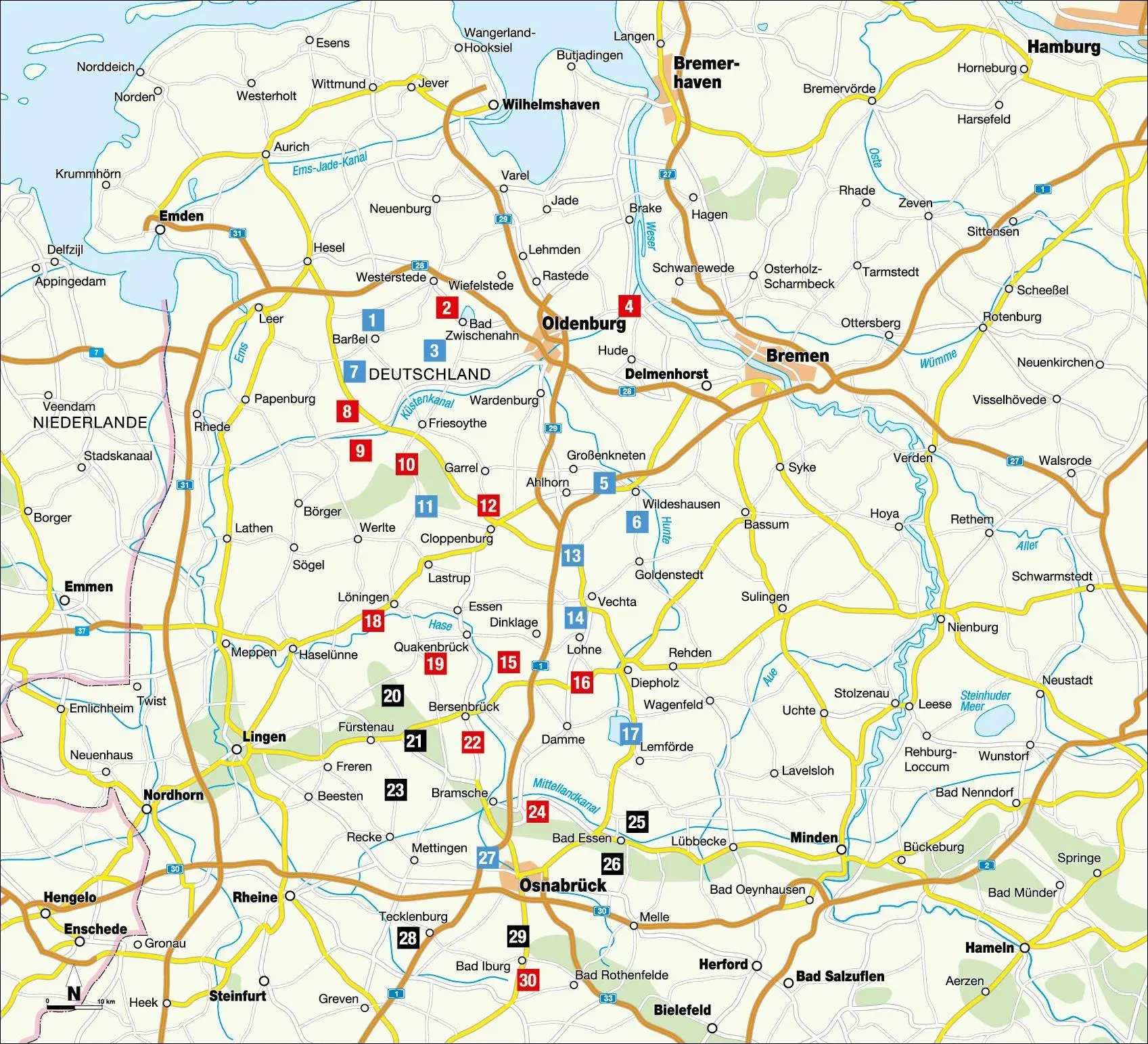 Bild: 9783734324895 | Das Oldenburger und Osnabrücker Land erfahren 30 Radtouren durch...