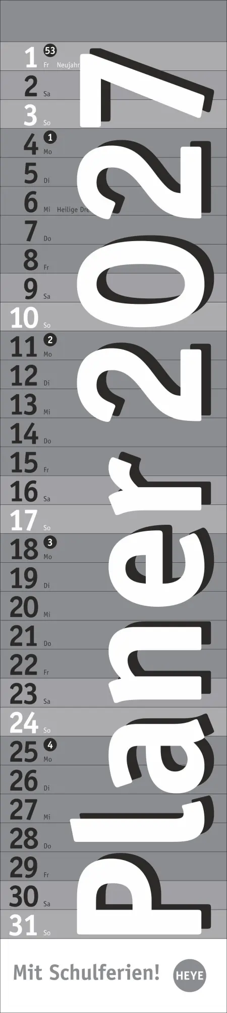 Cover: 9783756414895 | Langplaner, silber 2027 | Heye | Kalender | Bürokalender Heye | 13 S.
