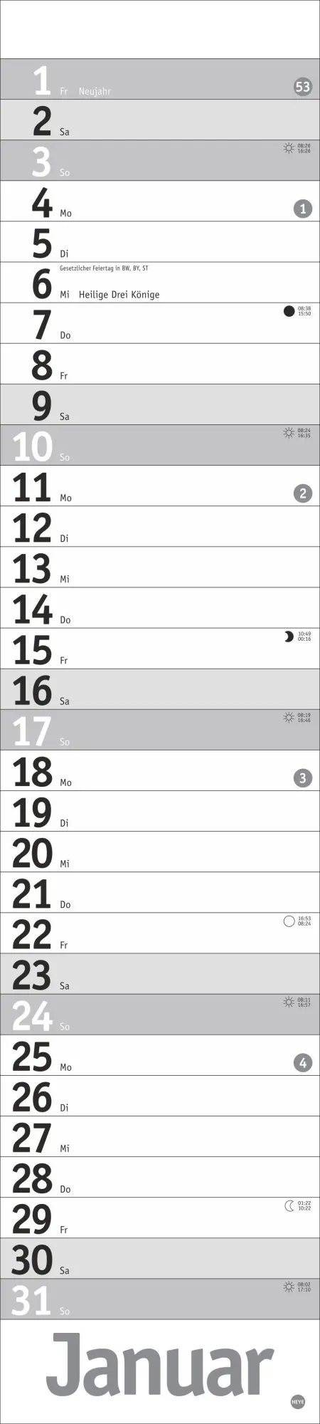 Bild: 9783756414895 | Langplaner, silber 2027 | Heye | Kalender | Bürokalender Heye | 13 S.