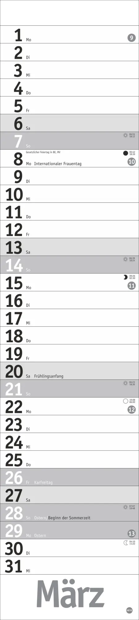 Bild: 9783756414895 | Langplaner, silber 2027 | Heye | Kalender | Bürokalender Heye | 13 S.