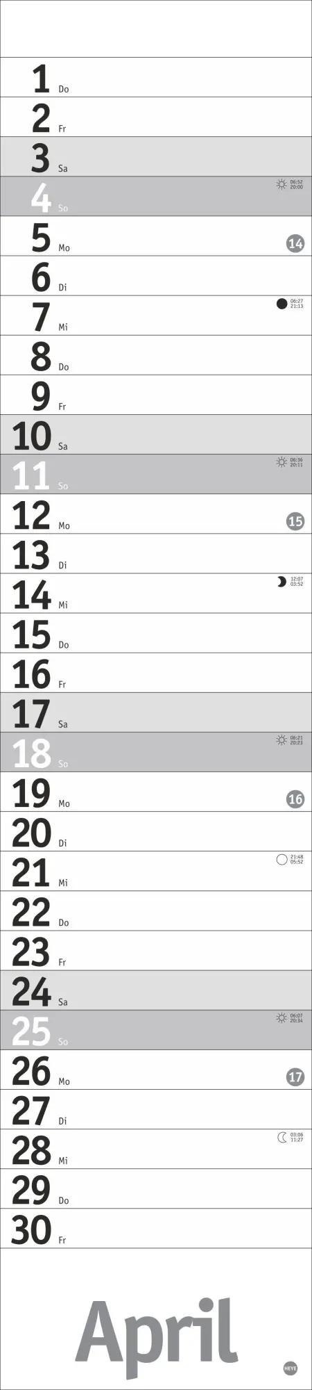 Bild: 9783756414895 | Langplaner, silber 2027 | Heye | Kalender | Bürokalender Heye | 13 S.