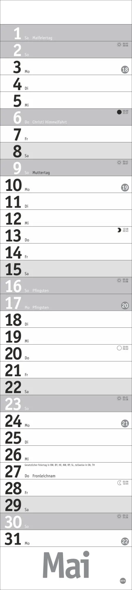 Bild: 9783756414895 | Langplaner, silber 2027 | Heye | Kalender | Bürokalender Heye | 13 S.