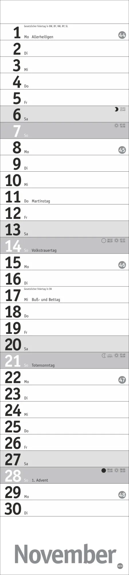 Bild: 9783756414895 | Langplaner, silber 2027 | Heye | Kalender | Bürokalender Heye | 13 S.