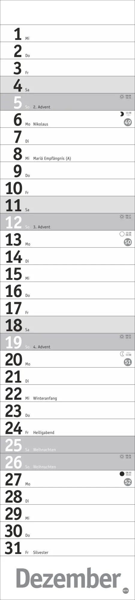 Bild: 9783756414895 | Langplaner, silber 2027 | Heye | Kalender | Bürokalender Heye | 13 S.