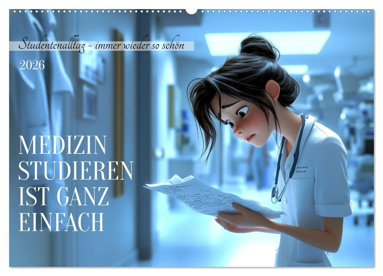Cover: 9783457284995 | Medizin studieren ist ganz einfach (Wandkalender 2026 DIN A2 quer),...