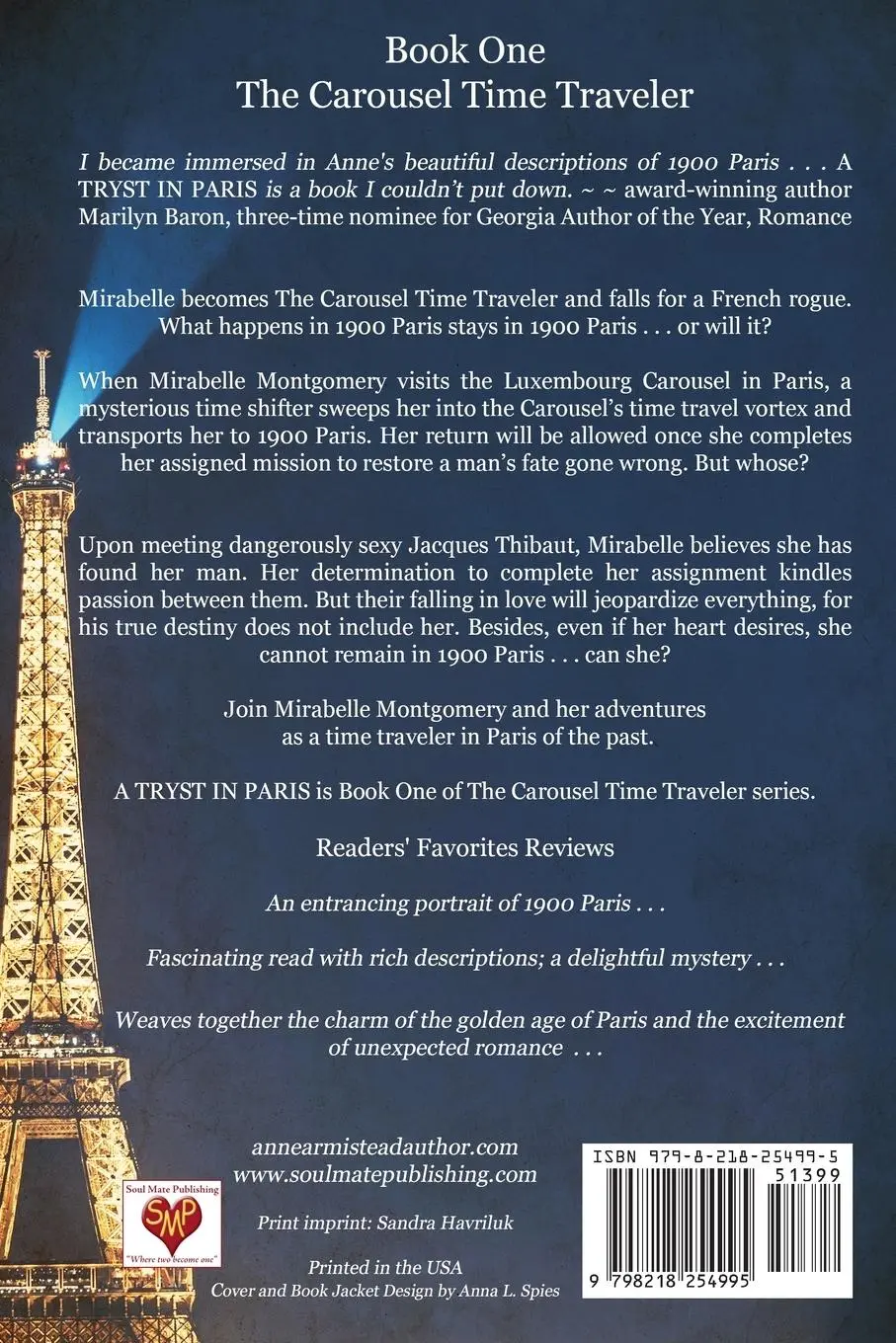 Rückseite: 9798218254995 | A Tryst in Paris | A Time Travel Romance | Anne Armistead | Buch