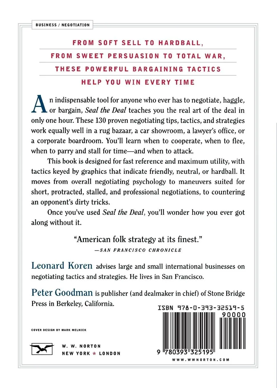Rückseite: 9780393325195 | Seal the Deal | 130 Surefire Negotiating Strategies | Goodman (u. a.)