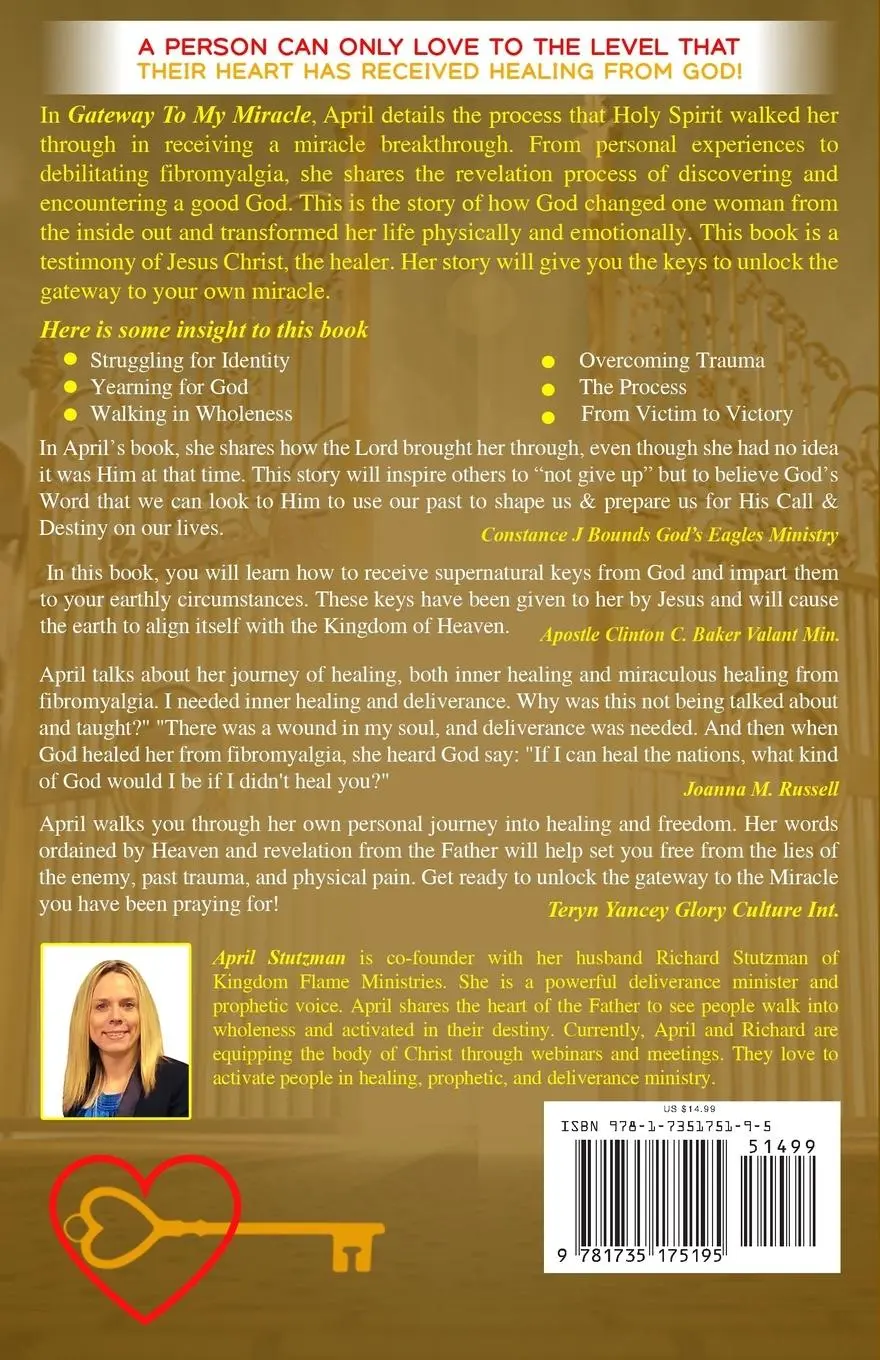 Rückseite: 9781735175195 | Gateway to my Miracle | April Stutzman | Taschenbuch | Englisch | 2018