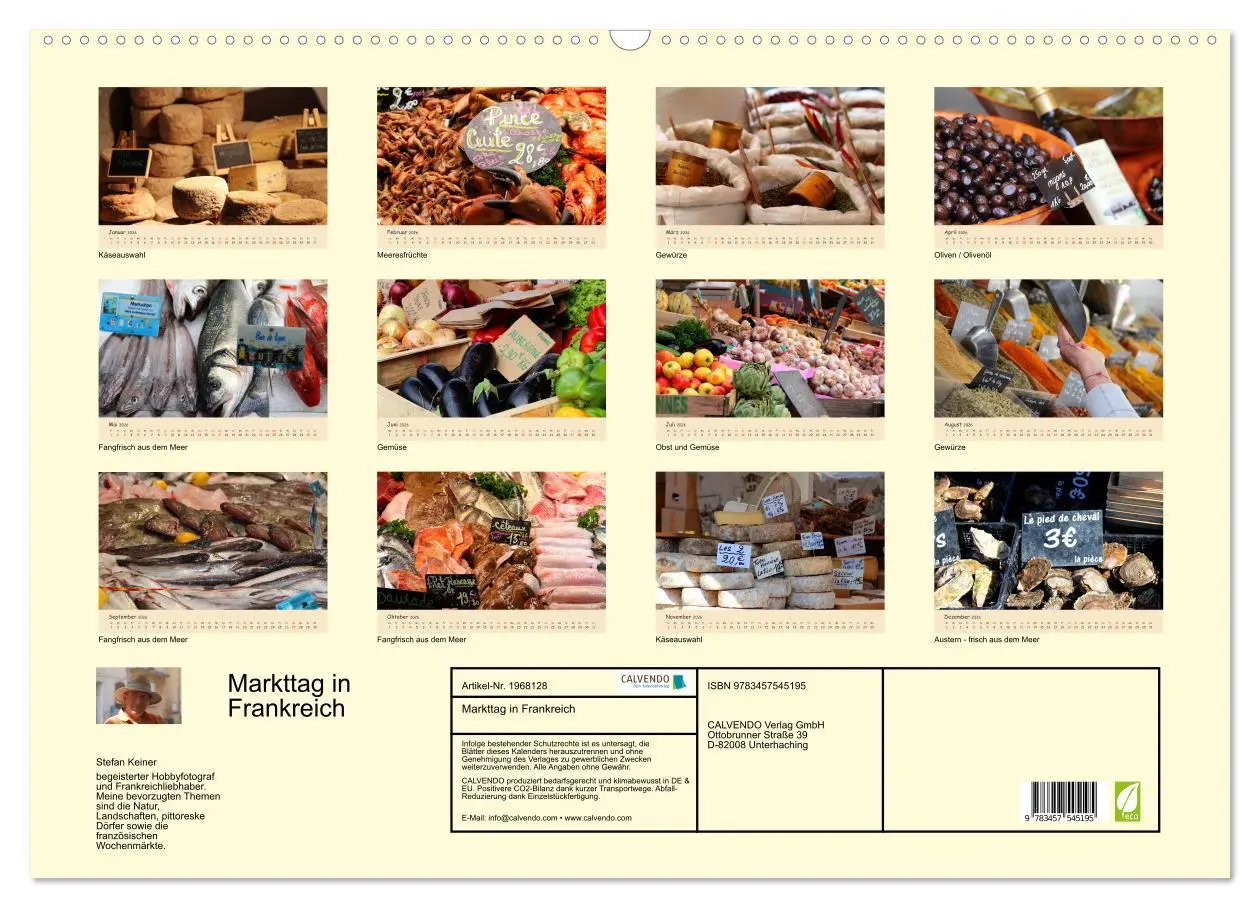 Bild: 9783457545195 | Markttag in Frankreich (Wandkalender 2026 DIN A2 quer), CALVENDO...