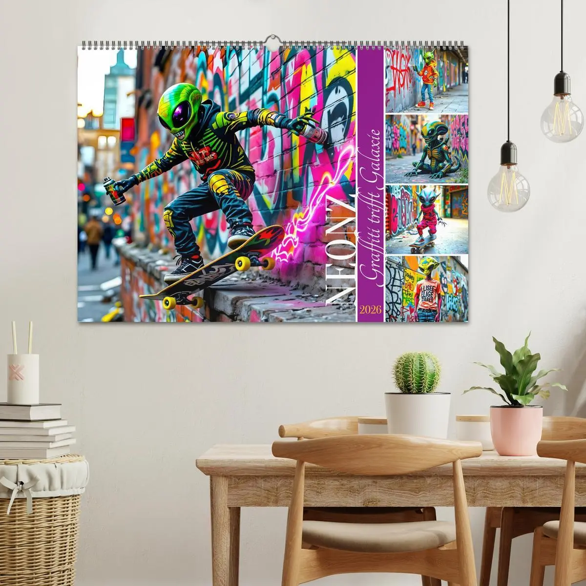 Bild: 9783516635195 | NEONZ - Graffiti trifft Galaxie (Wandkalender 2026 DIN A2 quer),...