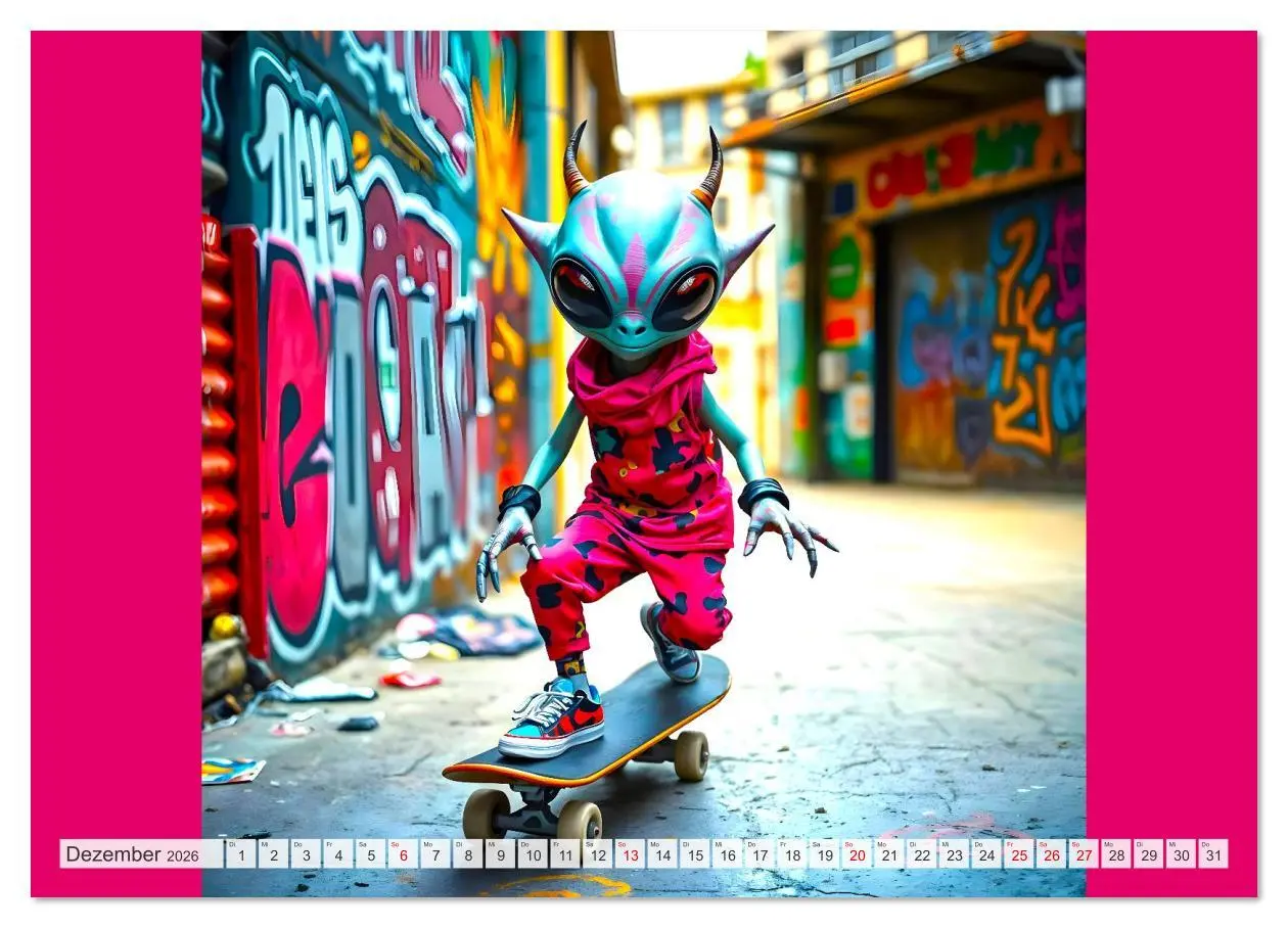 Bild: 9783516635195 | NEONZ - Graffiti trifft Galaxie (Wandkalender 2026 DIN A2 quer),...