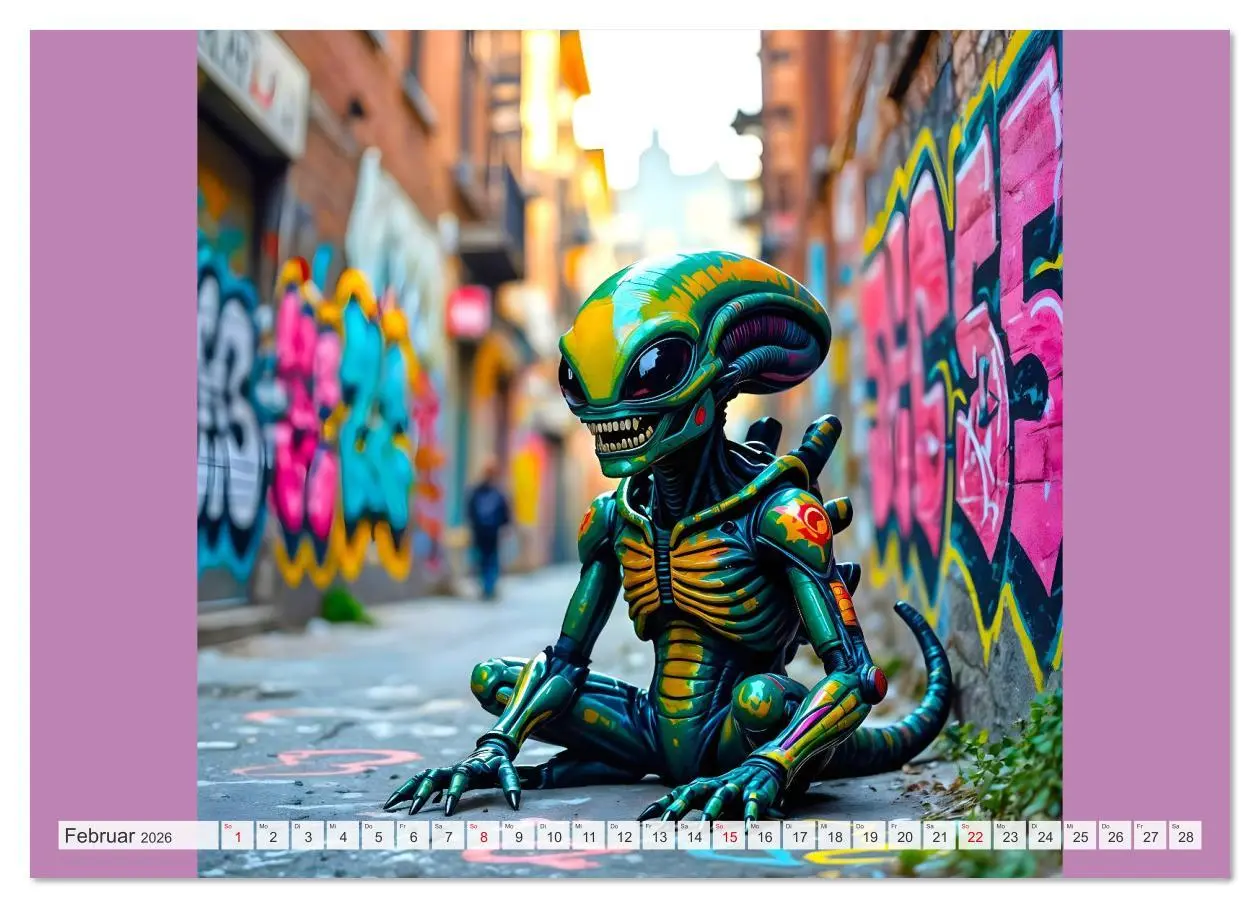 Bild: 9783516635195 | NEONZ - Graffiti trifft Galaxie (Wandkalender 2026 DIN A2 quer),...