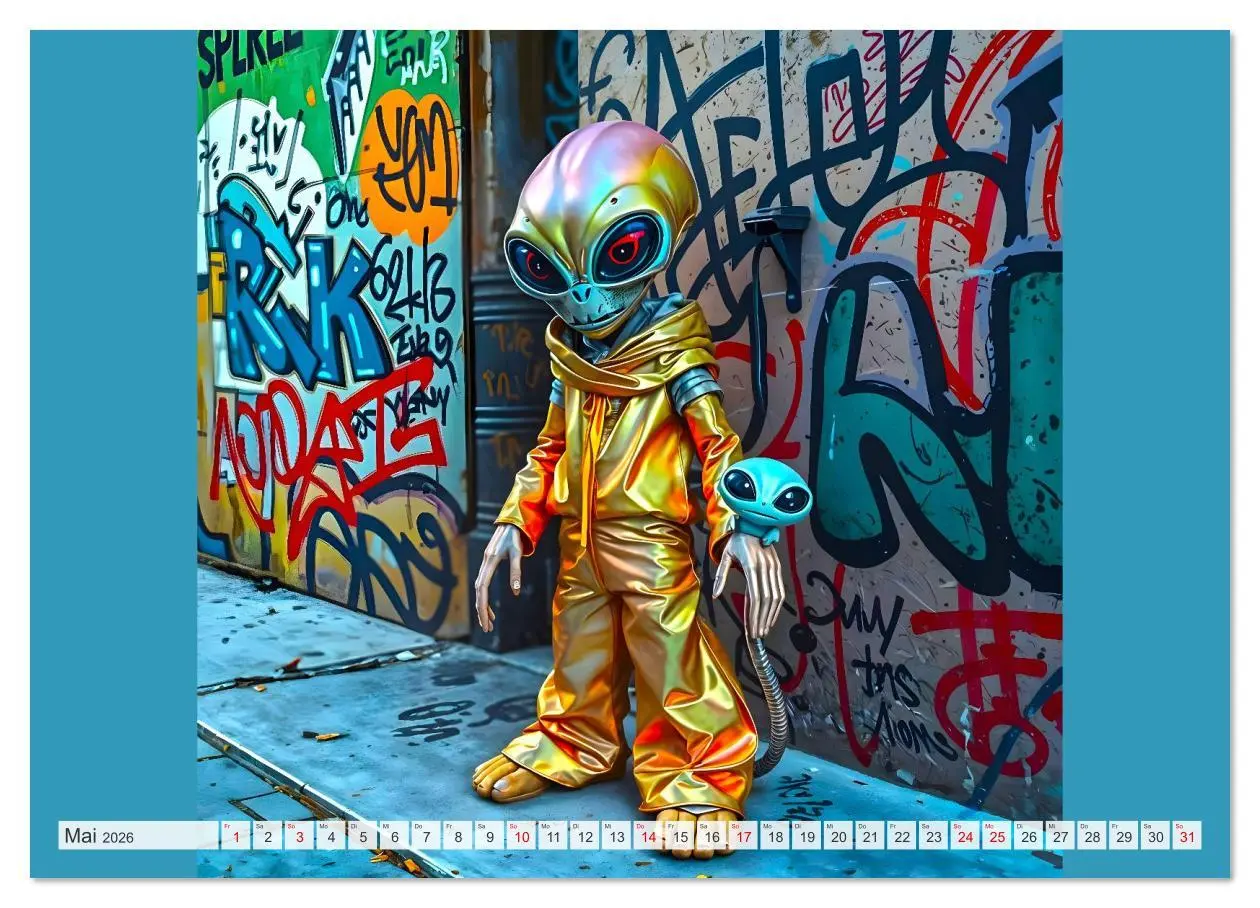 Bild: 9783516635195 | NEONZ - Graffiti trifft Galaxie (Wandkalender 2026 DIN A2 quer),...
