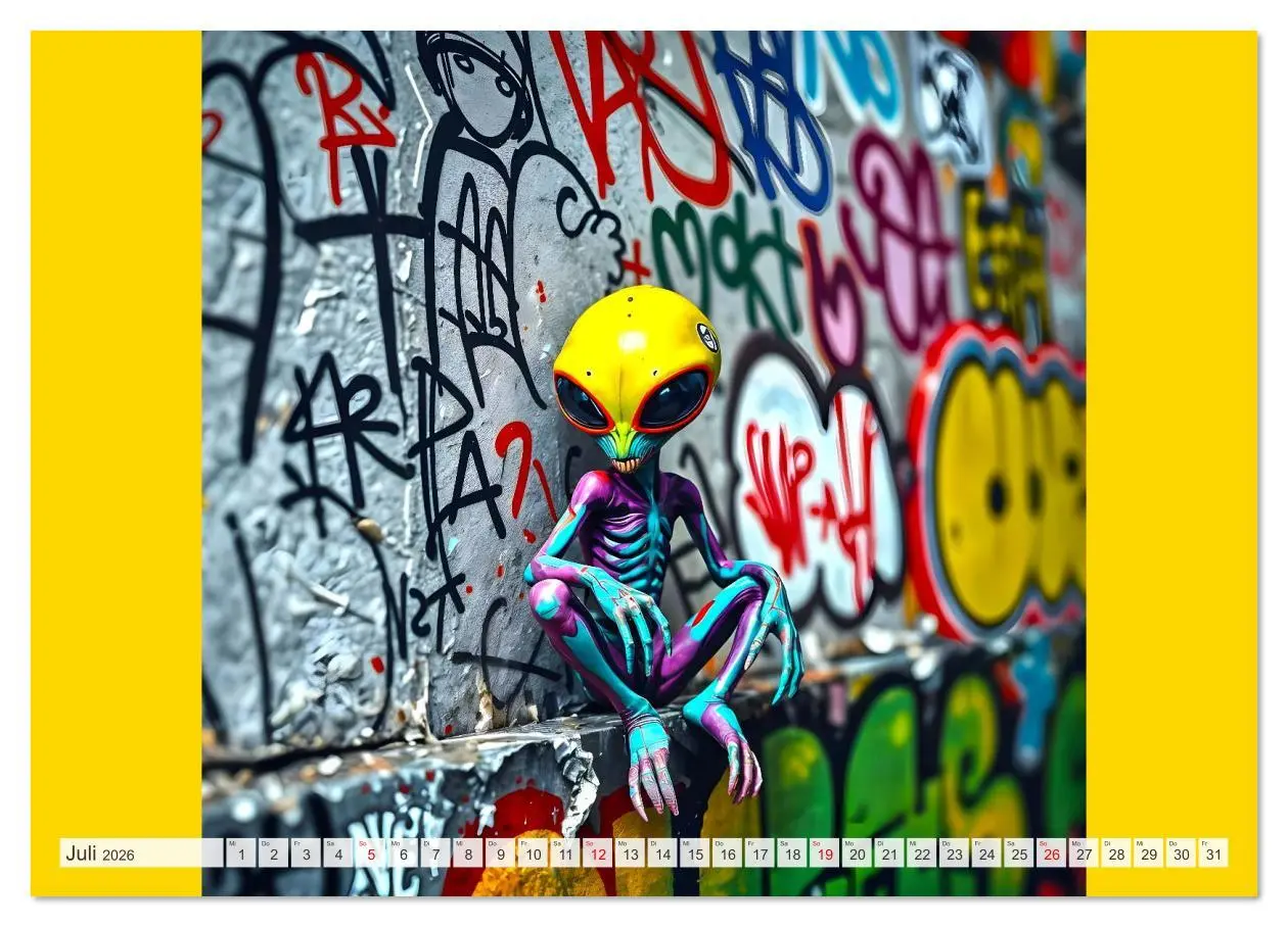 Bild: 9783516635195 | NEONZ - Graffiti trifft Galaxie (Wandkalender 2026 DIN A2 quer),...