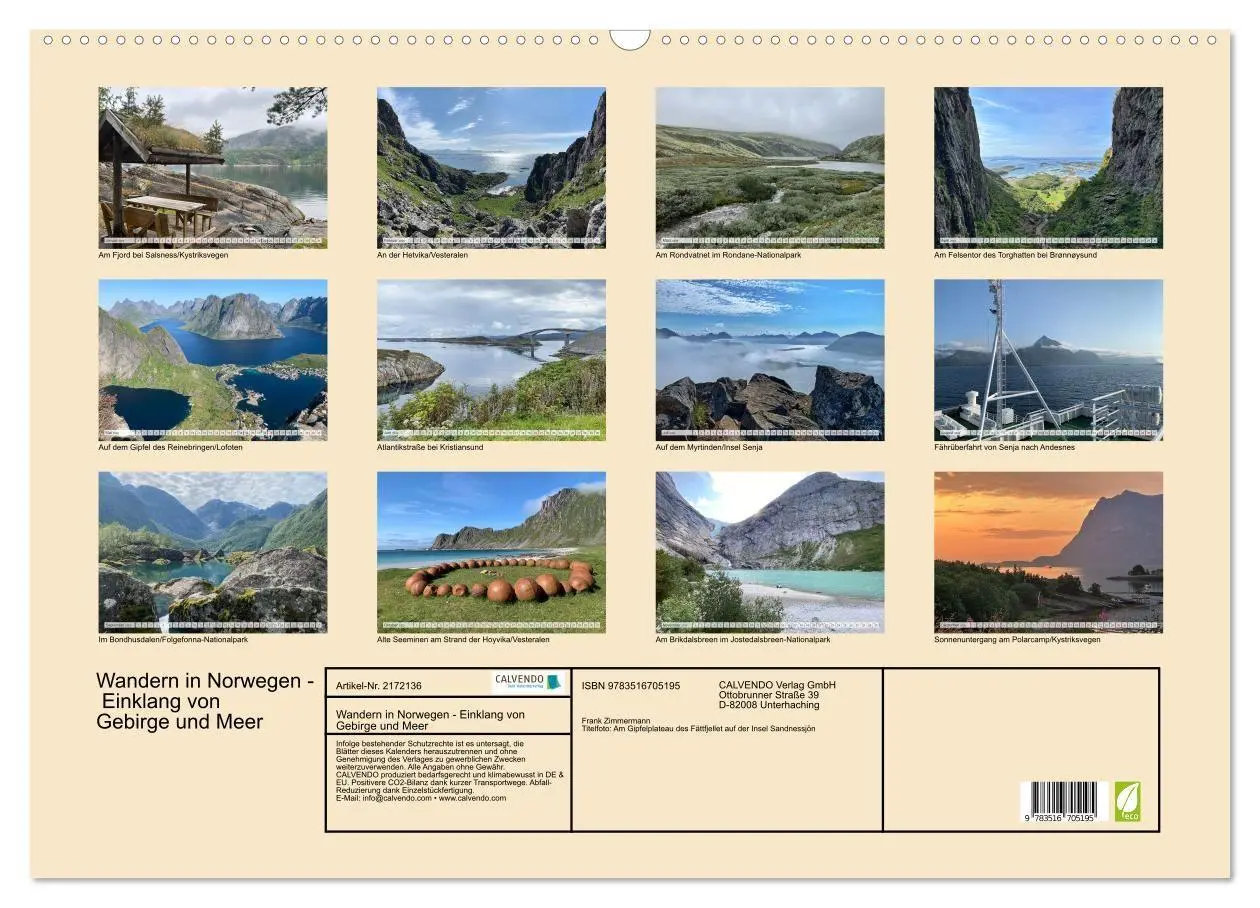 Bild: 9783516705195 | Wandern in Norwegen - Einklang von Gebirge und Meer (Wandkalender...