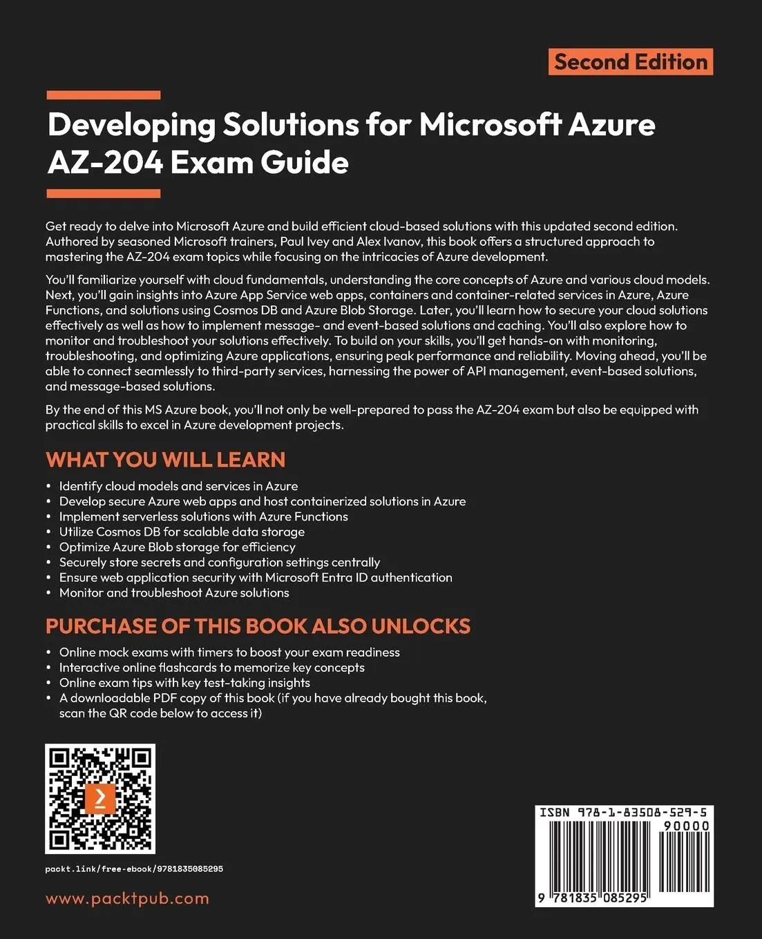 Rückseite: 9781835085295 | Developing Solutions for Microsoft Azure AZ-204 Exam Guide - Second...