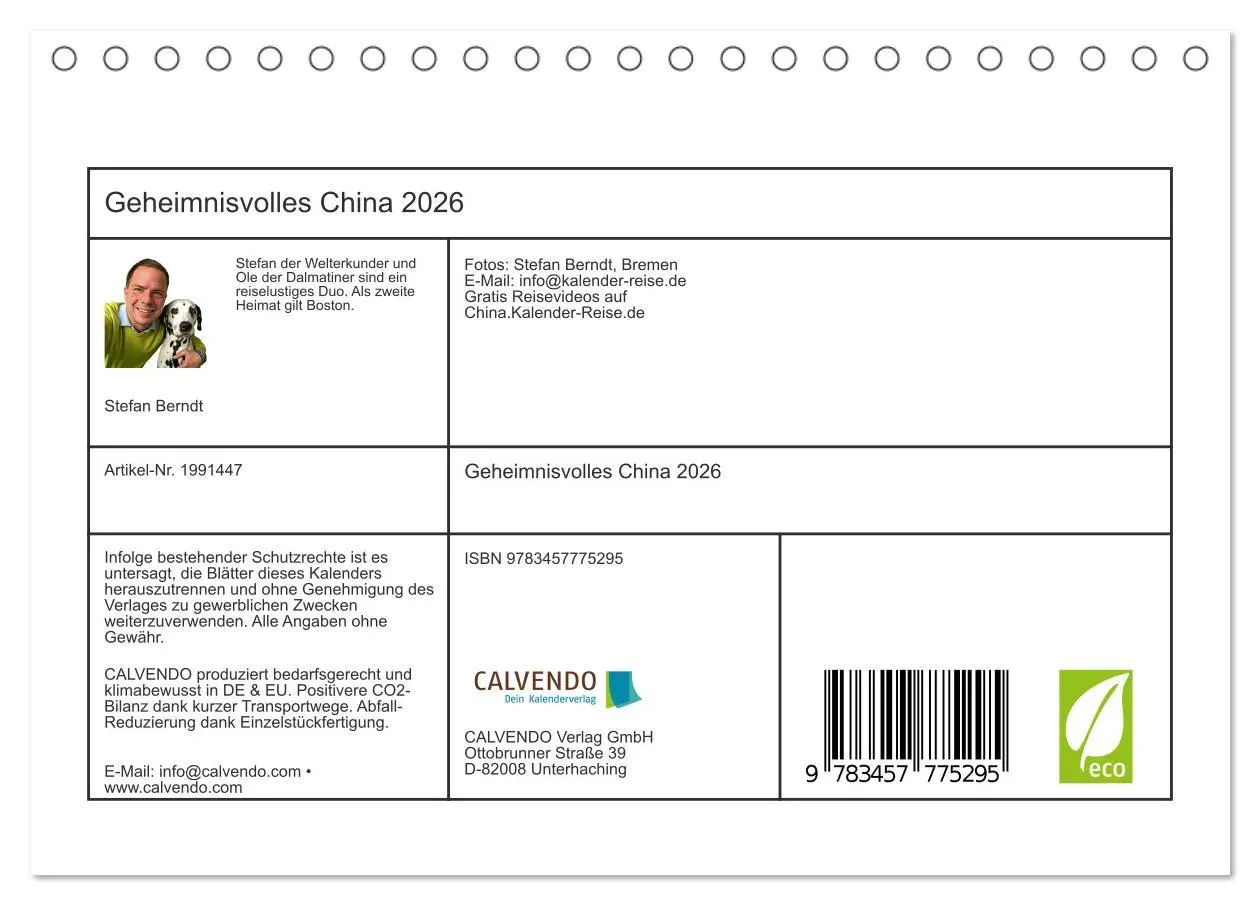 Bild: 9783457775295 | Geheimnisvolles China 2026 (Tischkalender 2026 DIN A5 quer),...