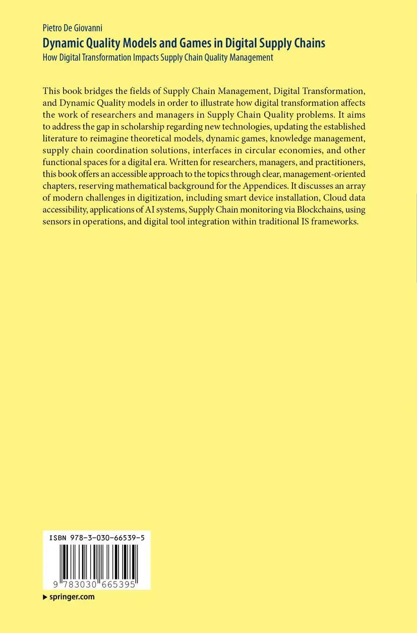 Cover: 9783030665395 | Dynamic Quality Models and Games in Digital Supply Chains | Giovanni