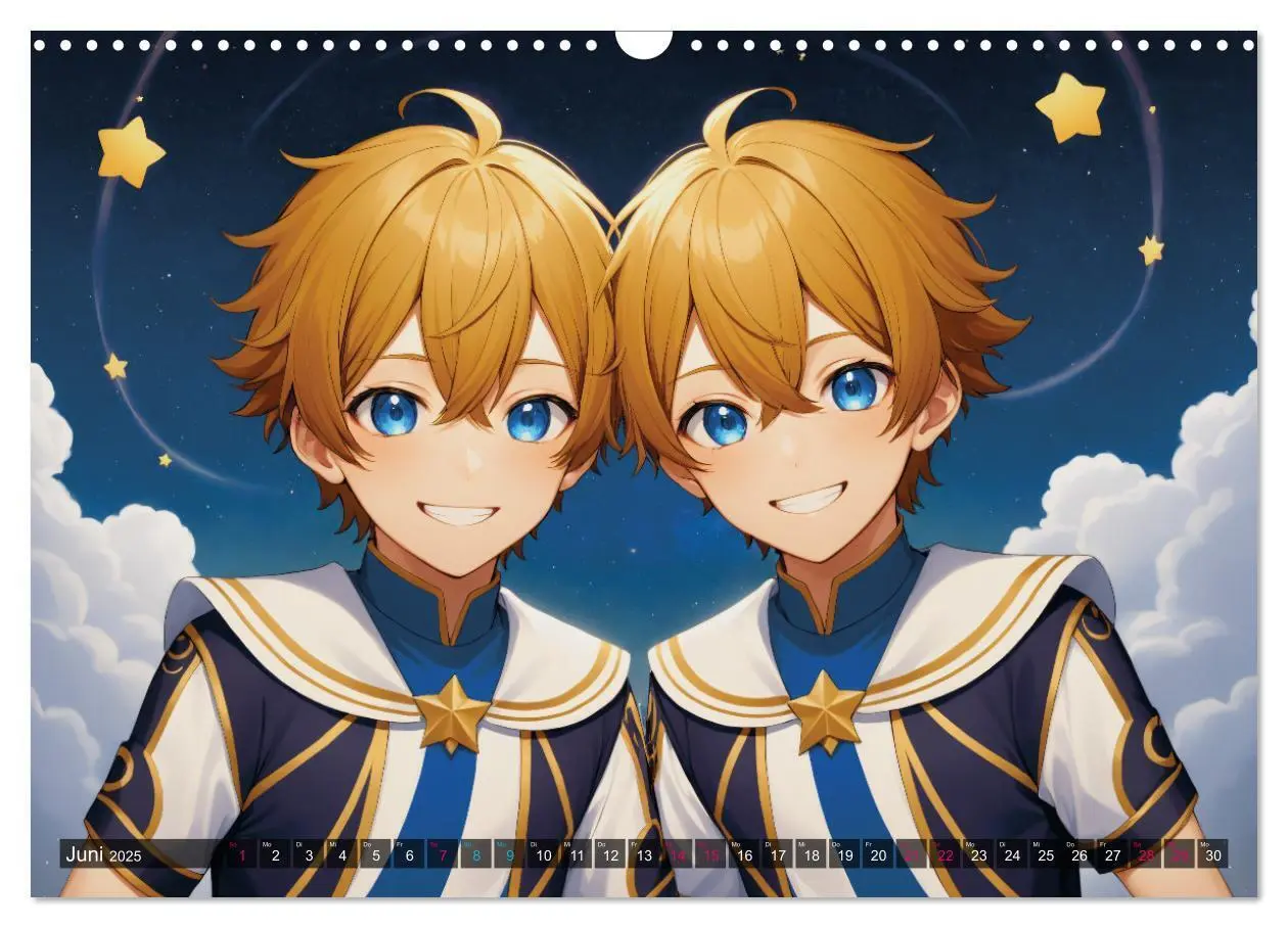 Bild: 9783457145395 | Manga Kalender Sternzeichen (Wandkalender 2025 DIN A3 quer),...