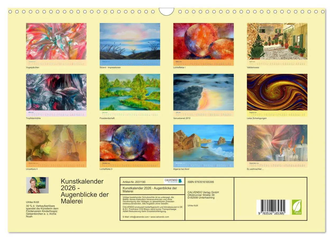 Bild: 9783516165395 | Kunstkalender 2026 - Augenblicke der Malerei (Wandkalender 2026 DIN...