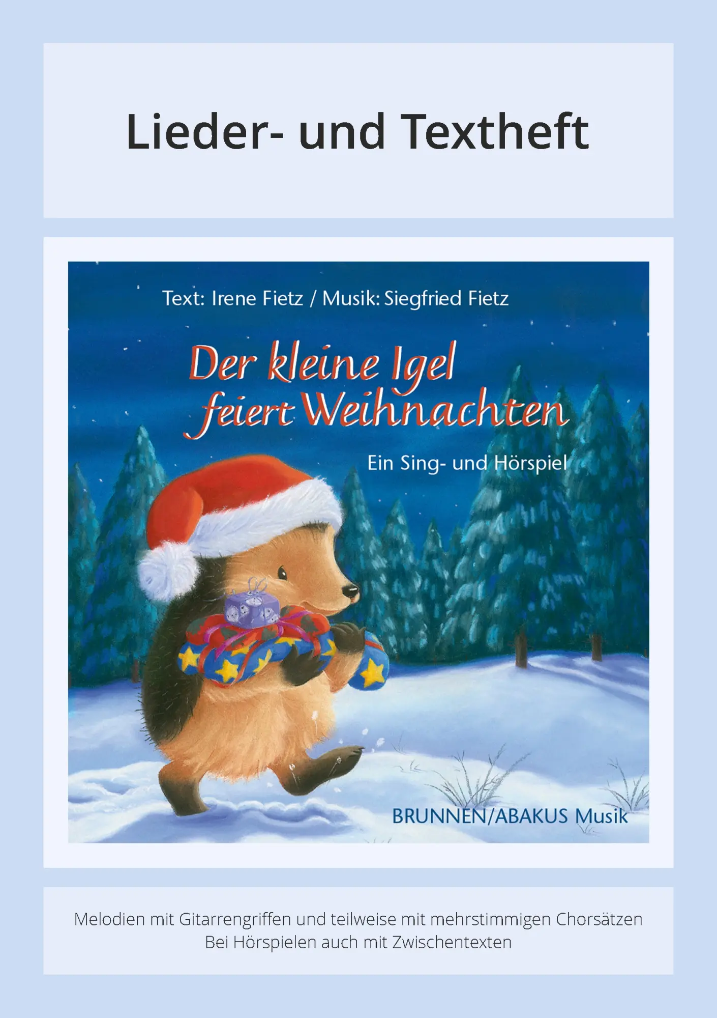 Cover: 9783881245395 | Der kleine Igel feiert Weihnachten | Siegfried/Fietz, Irene Fietz