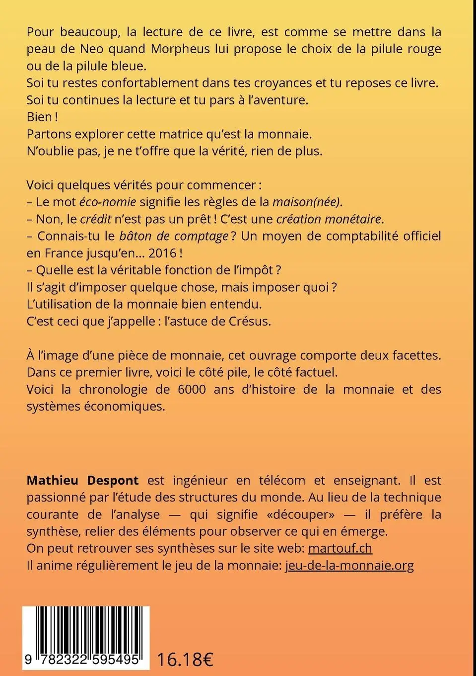 Rückseite: 9782322595495 | L'astuce de Crésus | La fonction cachée de la monnaie | Despont | Buch
