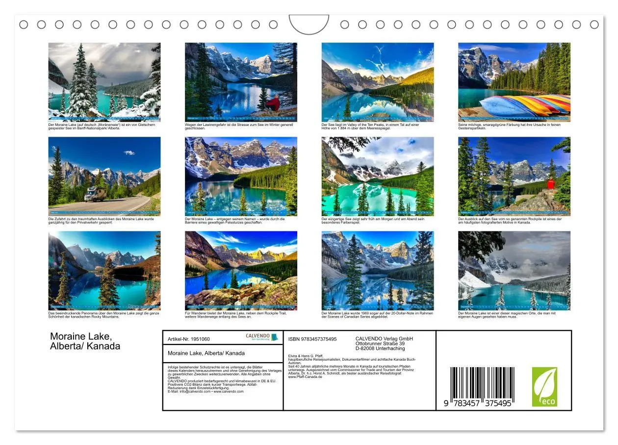 Bild: 9783457375495 | Moraine Lake, Alberta/ Kanada (Wandkalender 2026 DIN A4 quer),...