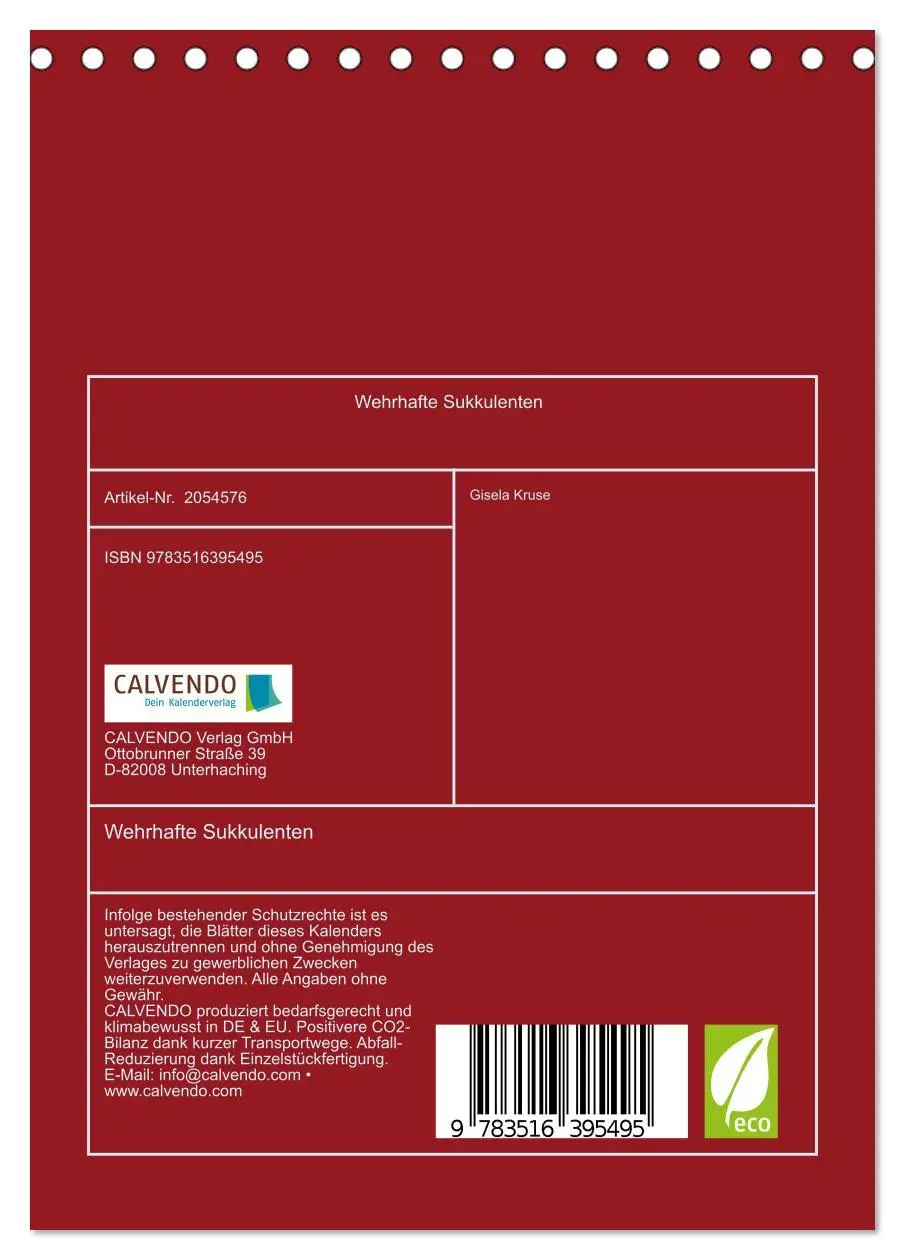 Bild: 9783516395495 | Wehrhafte Sukkulenten (Tischkalender 2026 DIN A5 hoch), CALVENDO...