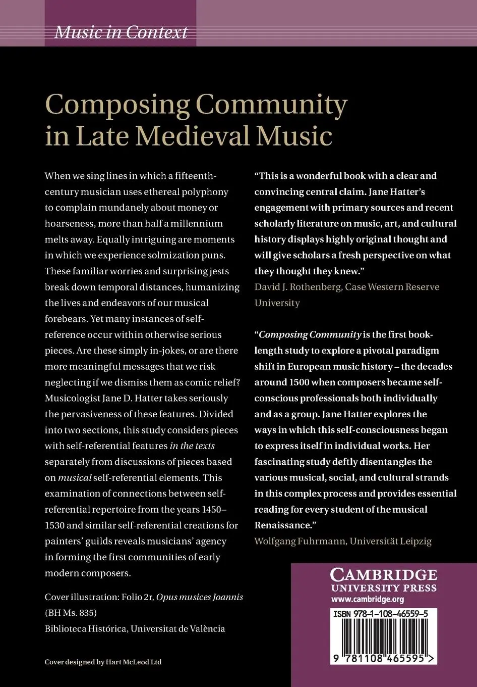 Rückseite: 9781108465595 | Composing Community in Late Medieval Music | Jane D. Hatter | Buch