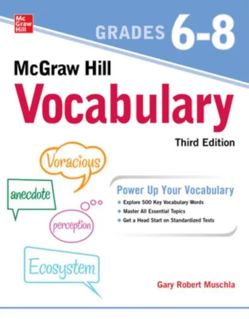 Cover: 9781264585595 | McGraw Hill Vocabulary Grades 6-8, Third Edition | Gary Robert Muschla