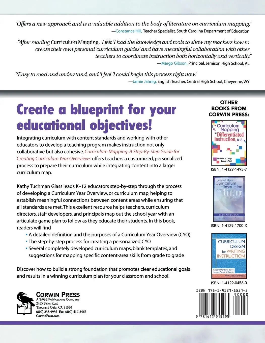 Rückseite: 9781412915595 | Curriculum Mapping | Kathy Tuchman Glass | Taschenbuch | Englisch