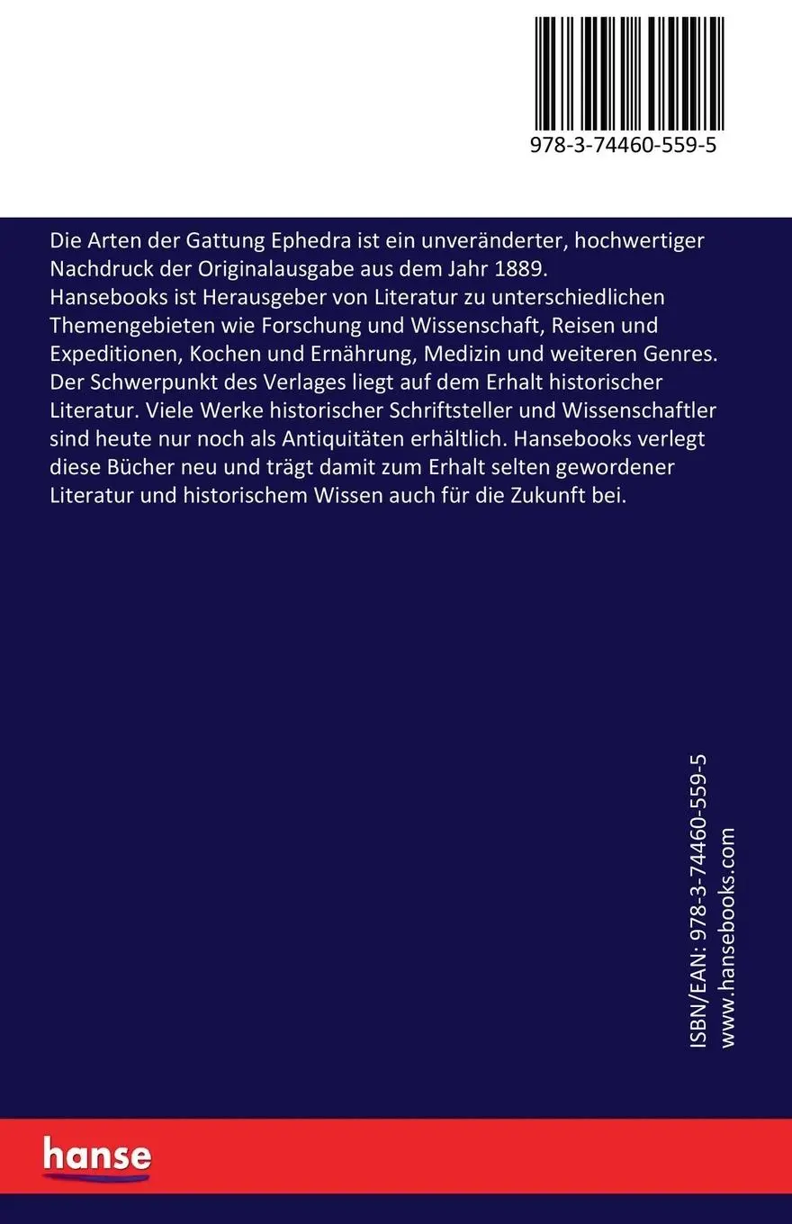 Rückseite: 9783744605595 | Die Arten der Gattung Ephedra | Otto Stapf | Taschenbuch | 116 S.