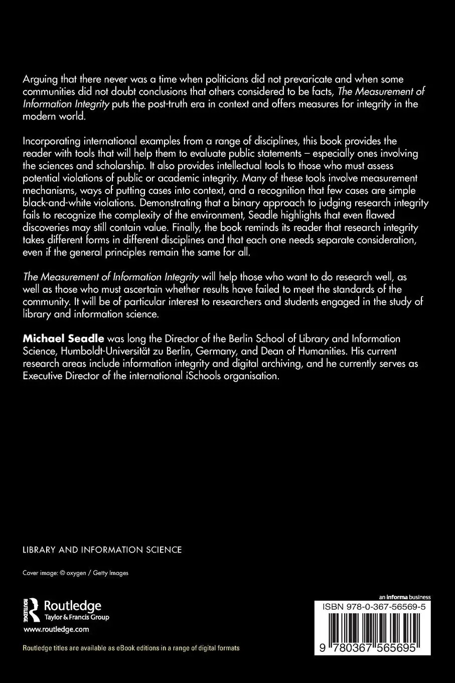Rückseite: 9780367565695 | The Measurement of Information Integrity | Michael Seadle | Buch
