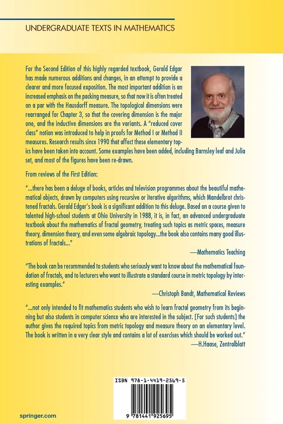 Rückseite: 9781441925695 | Measure, Topology, and Fractal Geometry | Gerald Edgar | Taschenbuch