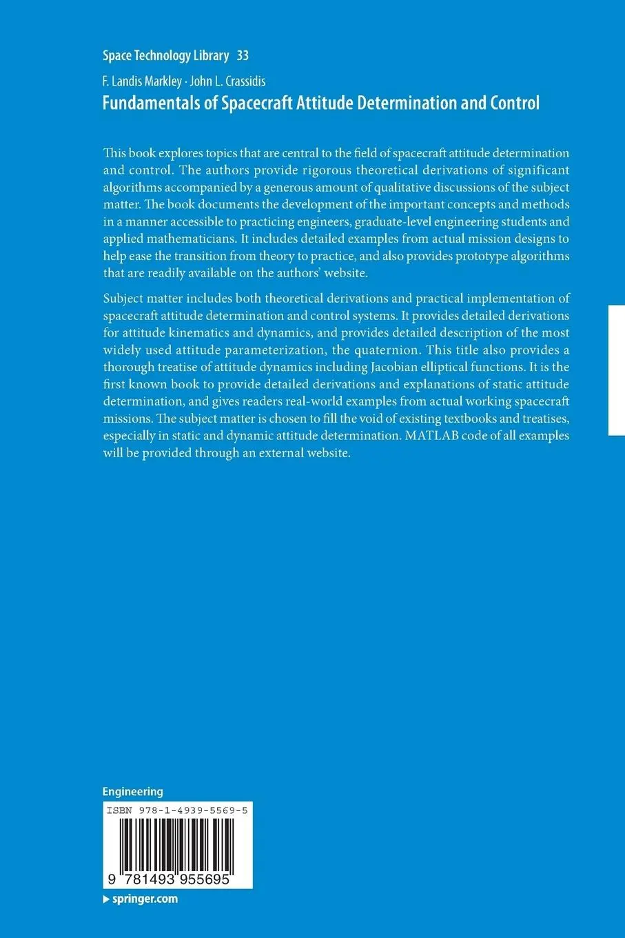 Rückseite: 9781493955695 | Fundamentals of Spacecraft Attitude Determination and Control | Buch
