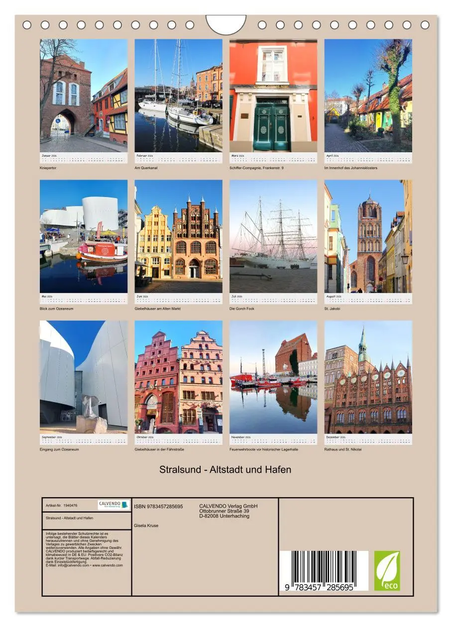 Bild: 9783457285695 | Stralsund - Altstadt und Hafen (Wandkalender 2026 DIN A4 hoch),...