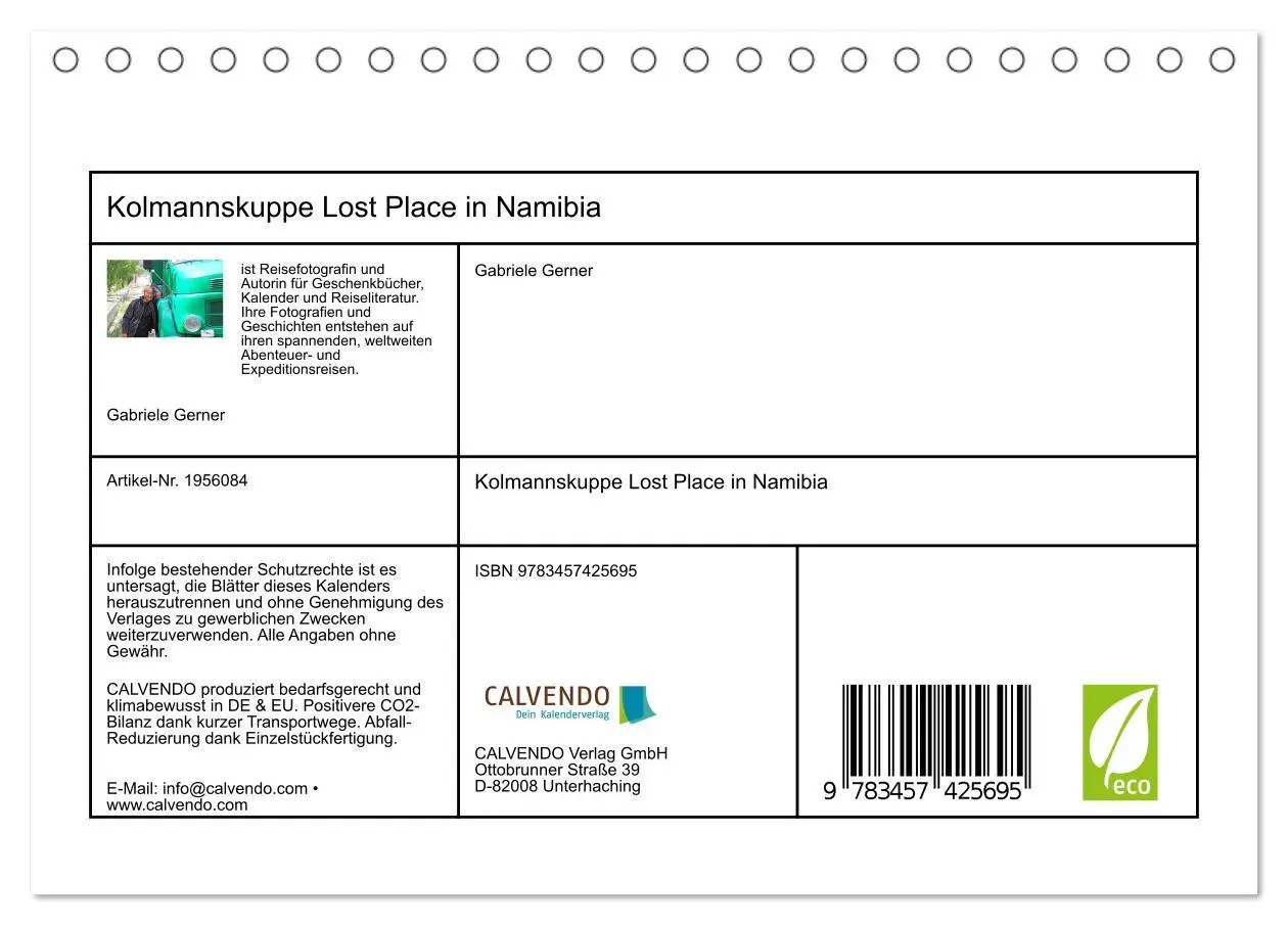 Bild: 9783457425695 | Kolmannskuppe Lost Place in Namibia (Tischkalender 2026 DIN A5...
