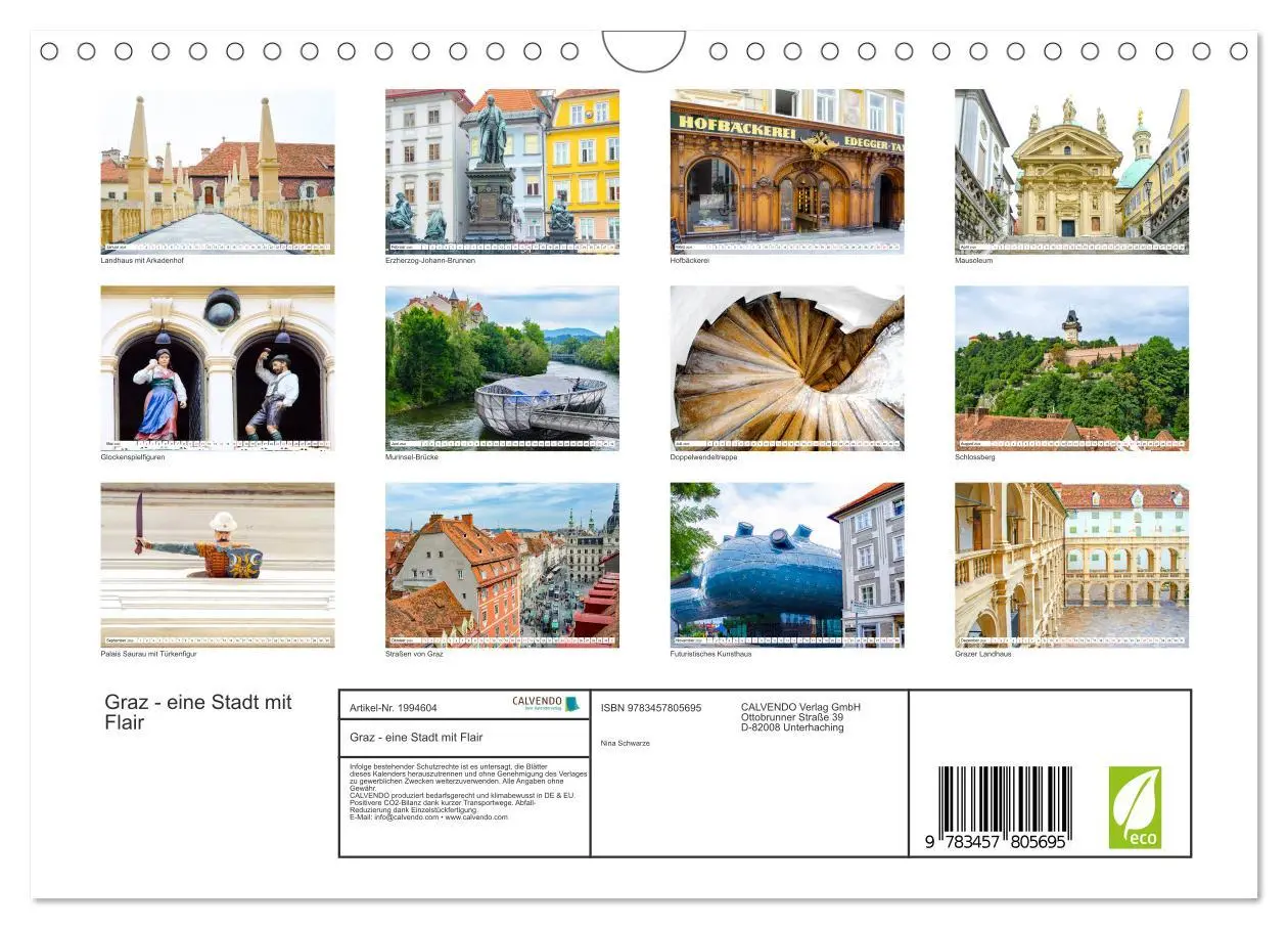 Bild: 9783457805695 | Graz - eine Stadt mit Flair (Wandkalender 2026 DIN A4 quer),...