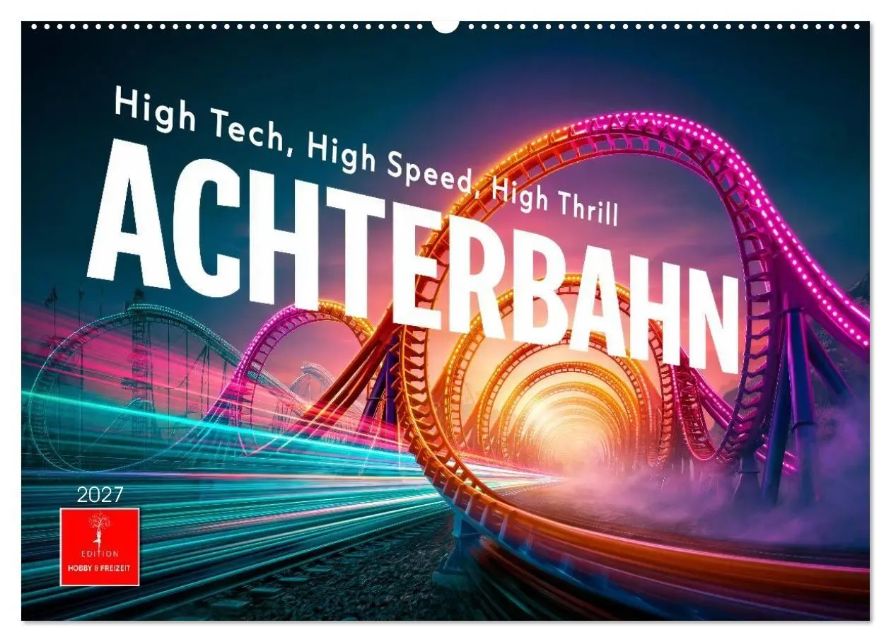 Cover: 9783594285695 | Achterbahn - High Tech, High Speed, High Thrill (Wandkalender 2027...